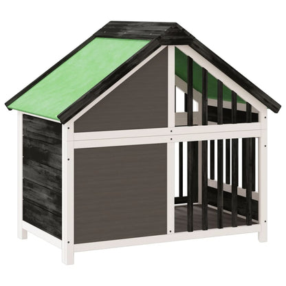 Cuccia per Cani Grigia 96x60,5x87 cm in Legno Massello di Pino | homemem39
