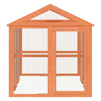 Box per Animali Marrone 141x94x104 cm in Legno Massello di Pino | homemem39