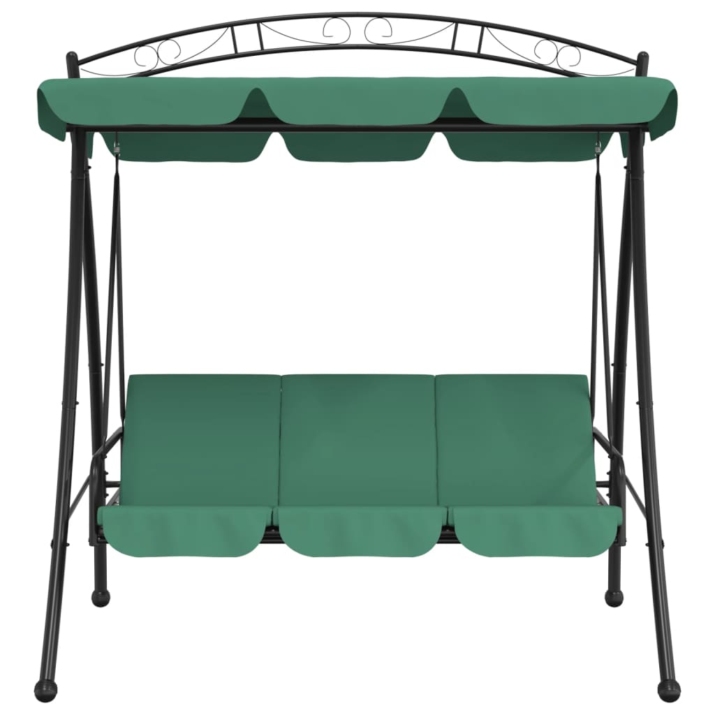 Panca a Dondolo con Baldacchino Verde 198 cm Tessuto e Acciaio - homemem39
