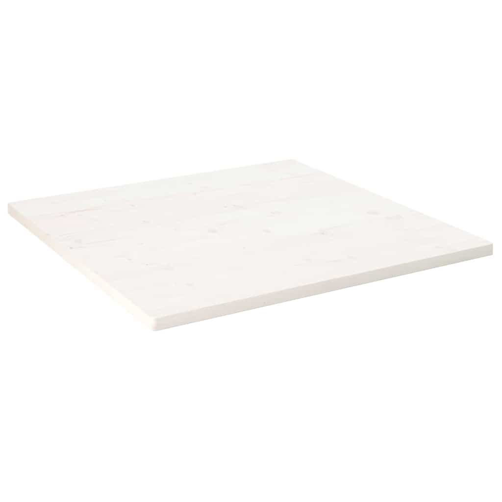 Piano Tavolo Bianco 70x70x2,5cm Legno Massello di Pino Quadrato