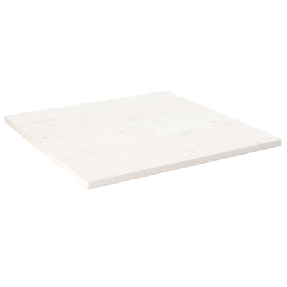 Piano Tavolo Bianco 70x70x2,5cm Legno Massello di Pino Quadrato