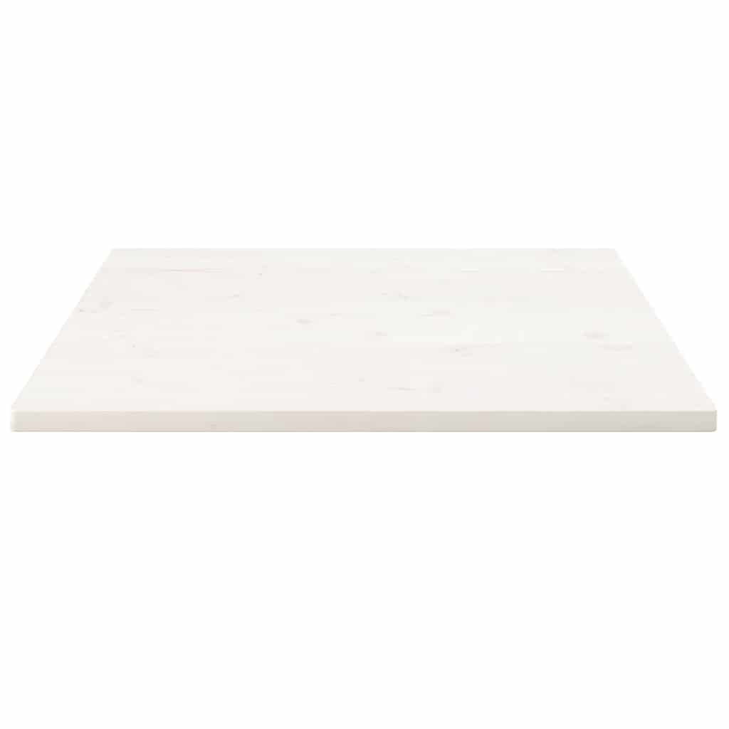Piano Tavolo Bianco 70x70x2,5cm Legno Massello di Pino Quadrato