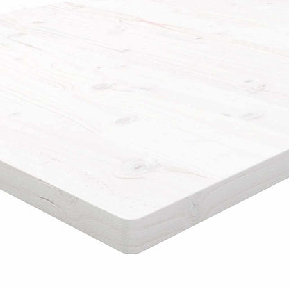 Piano Tavolo Bianco 70x70x2,5cm Legno Massello di Pino Quadrato