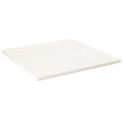 Piano Tavolo Bianco 80x80x2,5cm Legno Massello di Pino Quadrato