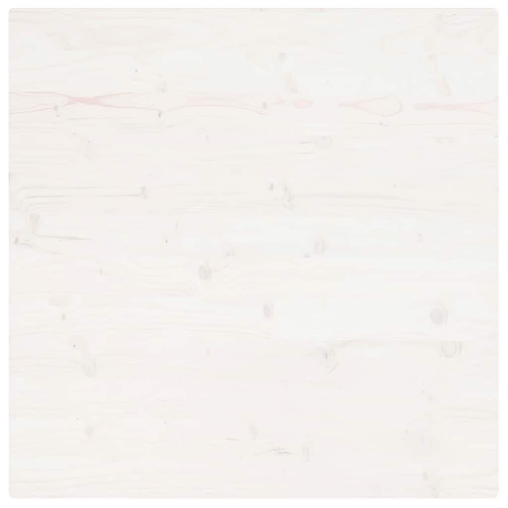 Piano Tavolo Bianco 80x80x2,5cm Legno Massello di Pino Quadrato - homemem39