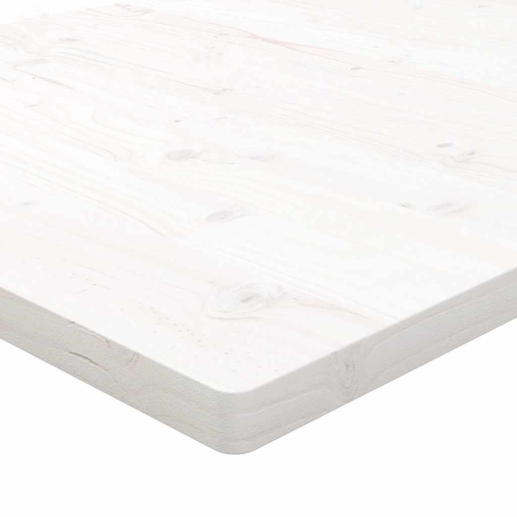 Piano Tavolo Bianco 80x80x2,5cm Legno Massello di Pino Quadrato | homemem39