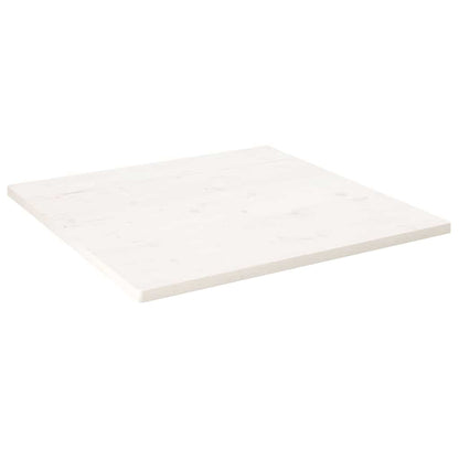 Piano Tavolo Bianco 90x90x2,5cm Legno Massello di Pino Quadrato