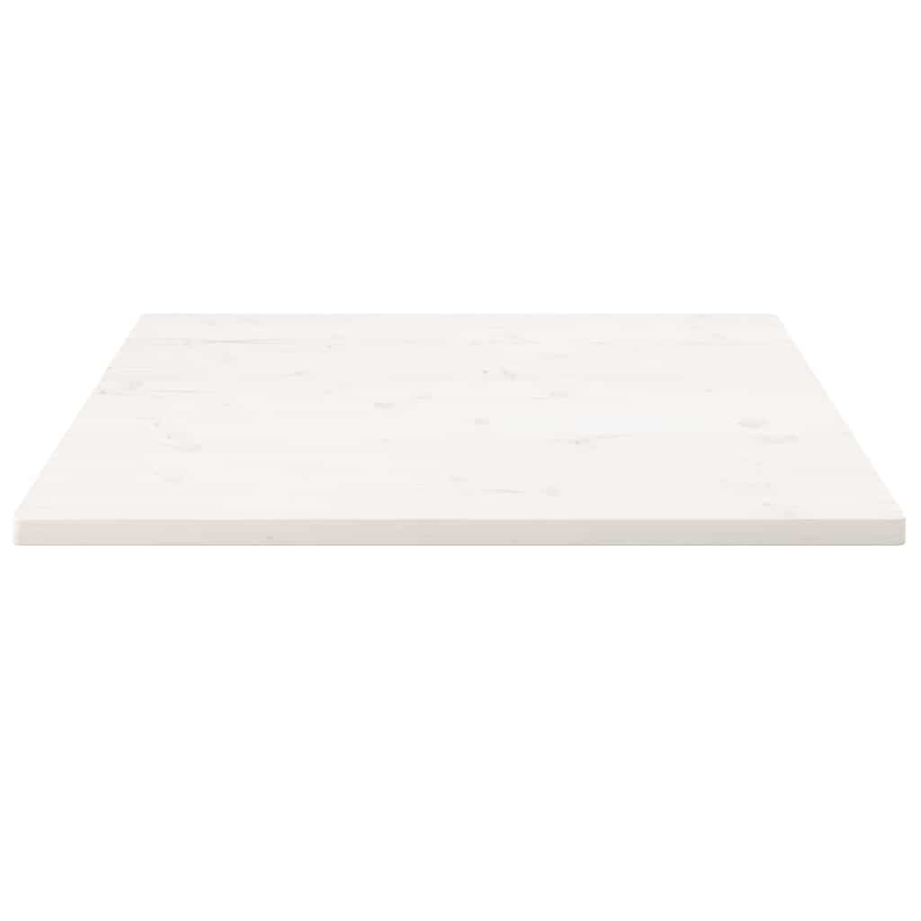 Piano Tavolo Bianco 90x90x2,5cm Legno Massello di Pino Quadrato | homemem39