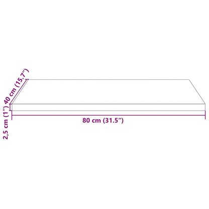 Piano Tavolo 80x40x2,5 cm Legno Massello di Pino Rettangolare | homemem39