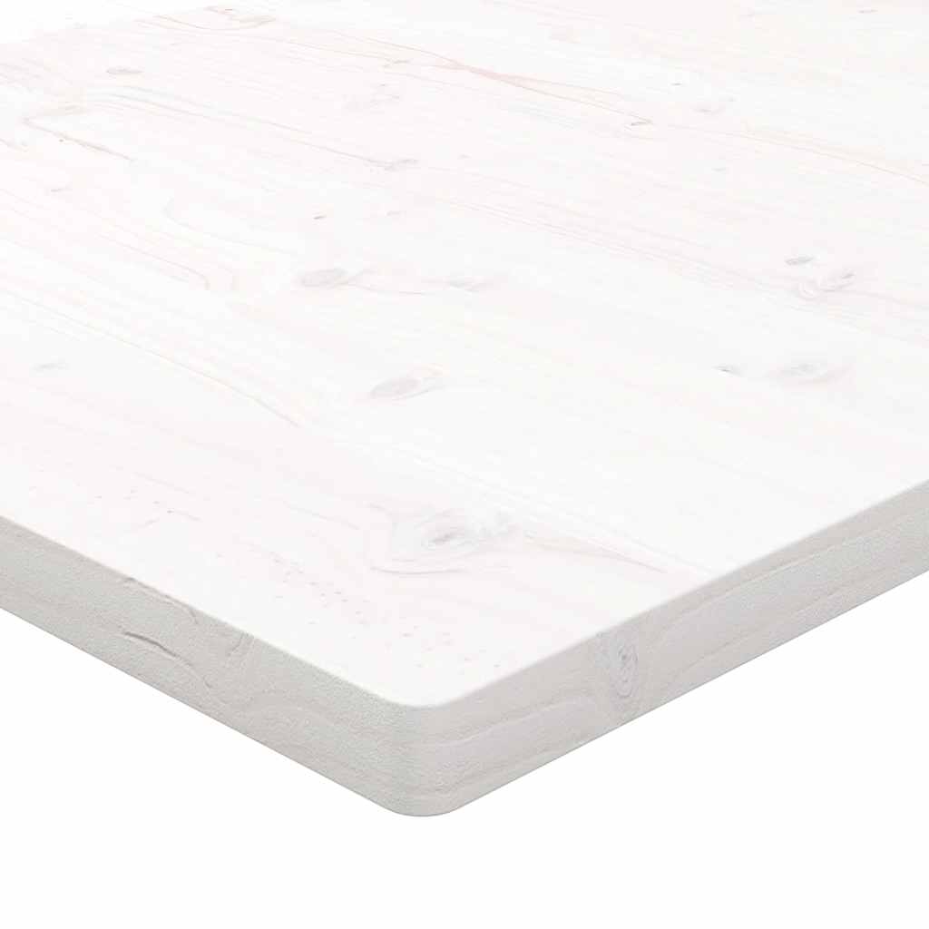 Piano Tavolo Bianco 80x40x2,5 Legno Massello Pino Rettangolare | homemem39