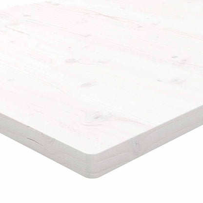 Piano Tavolo Bianco 80x40x2,5 Legno Massello Pino Rettangolare | homemem39