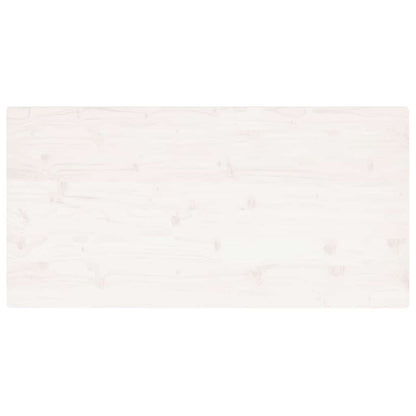 Piano Tavolo Bianco 100x50x2,5 Legno Massello Pino Rettangolare | homemem39
