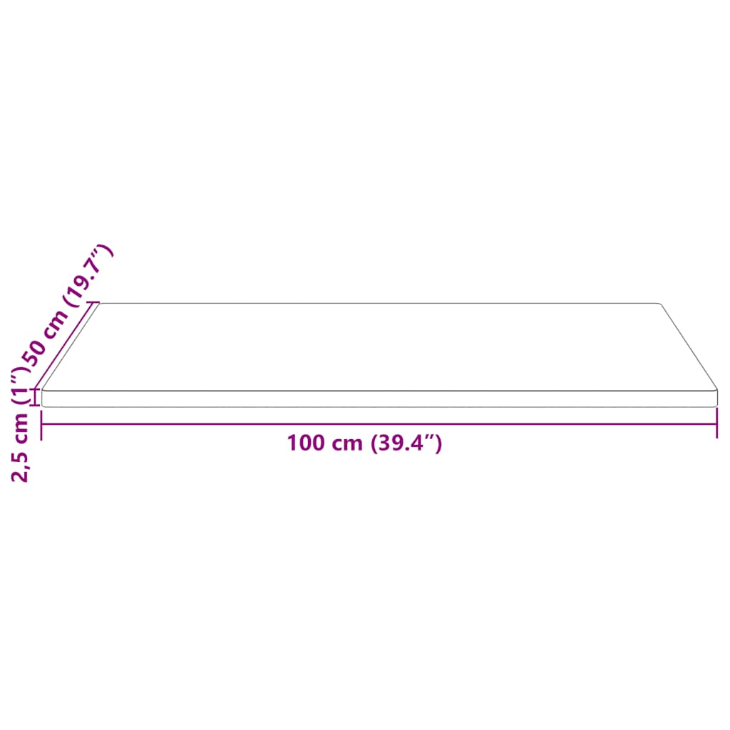 Piano Tavolo Bianco 100x50x2,5 Legno Massello Pino Rettangolare | homemem39