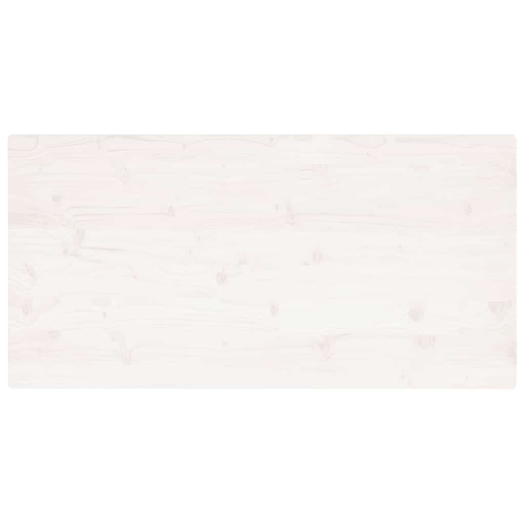 Piano Tavolo Bianco 110x55x2,5 Legno Massello Pino Rettangolare | homemem39