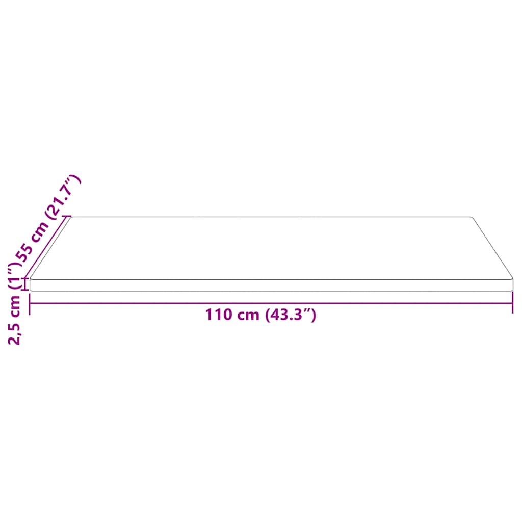 Piano Tavolo Bianco 110x55x2,5 Legno Massello Pino Rettangolare | homemem39