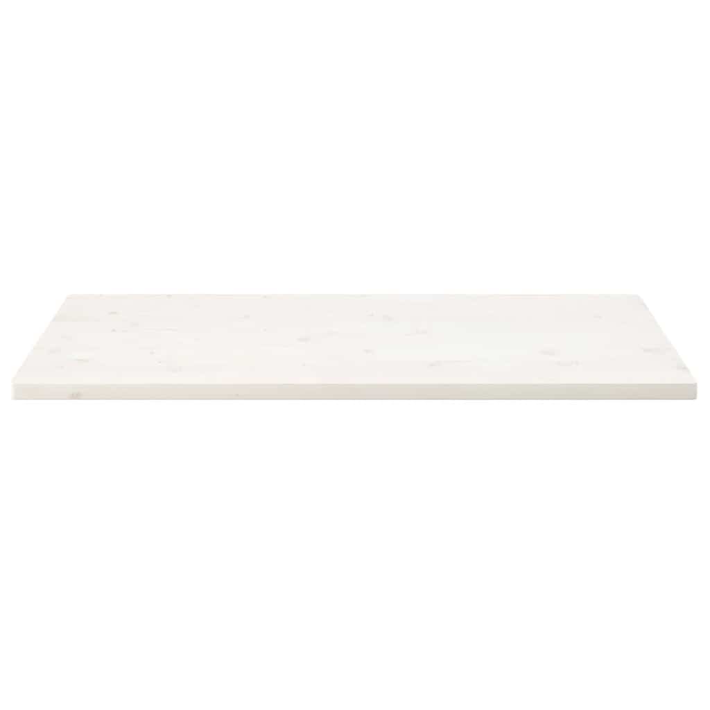Piano Tavolo Bianco 110x60x2,5 Legno Massello Pino Rettangolare | homemem39