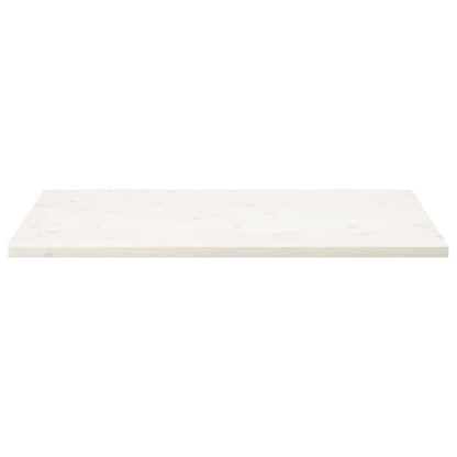 Piano Tavolo Bianco 110x60x2,5 Legno Massello Pino Rettangolare | homemem39