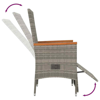 Set da Pranzo da Giardino 7 pz con Cuscini in Polyrattan Grigio | homemem39