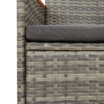 Set da Pranzo da Giardino 7 pz con Cuscini in Polyrattan Grigio | homemem39