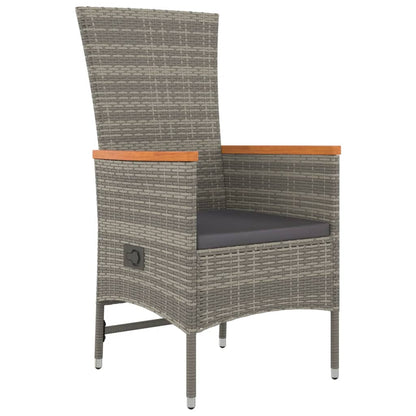 Set da Pranzo da Giardino 5 pz con Cuscini in Polyrattan Grigio | homemem39