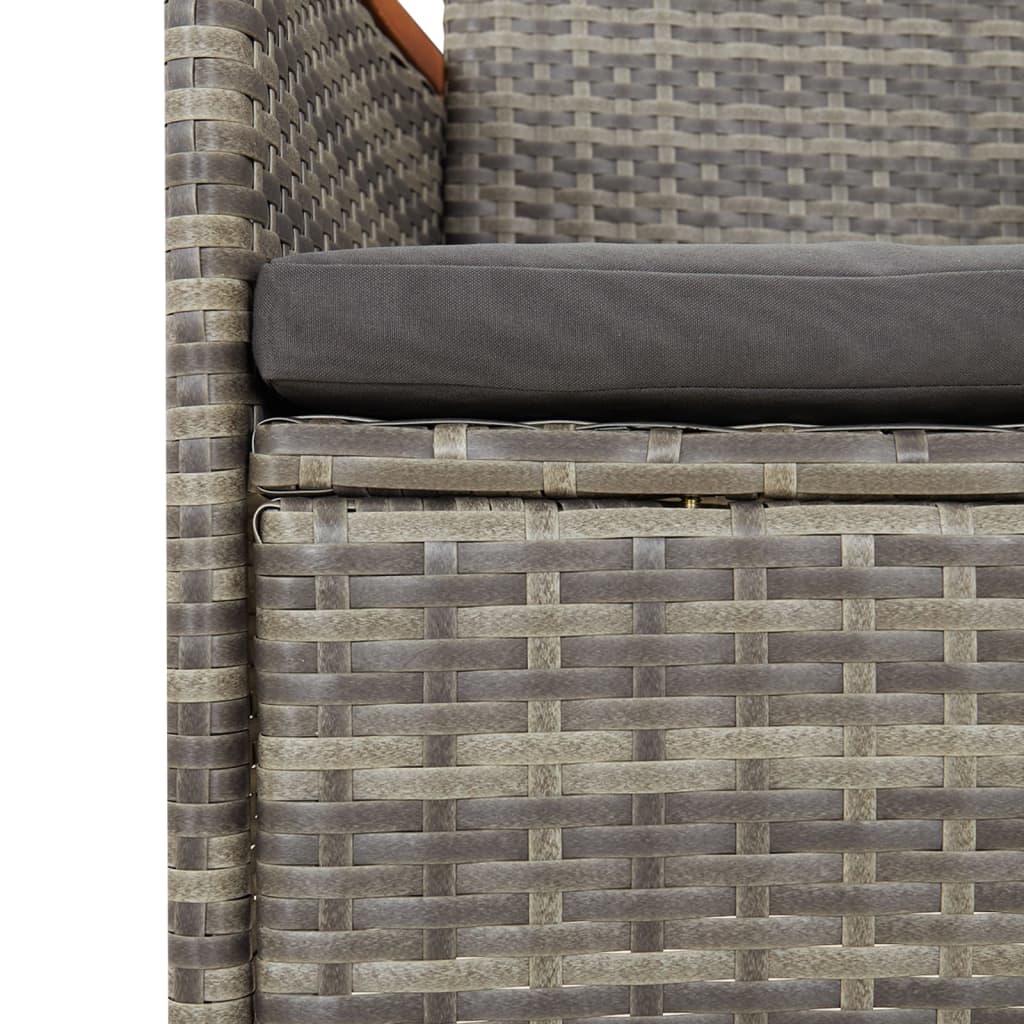 Set da Pranzo da Giardino 7 pz con Cuscini in Polyrattan Grigio | homemem39