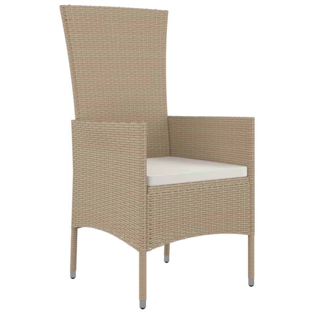 Set da Pranzo da Giardino 11 pz con Cuscini Beige in Polyrattan | homemem39
