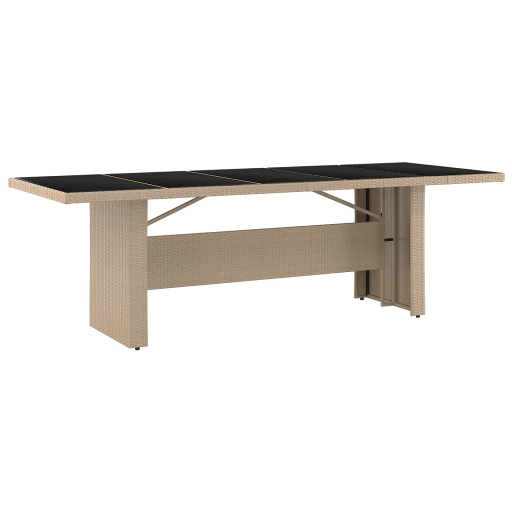 Set da Pranzo da Giardino 11 pz con Cuscini Beige in Polyrattan | homemem39