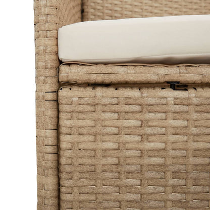 Set da Pranzo da Giardino 11 pz con Cuscini Beige in Polyrattan | homemem39