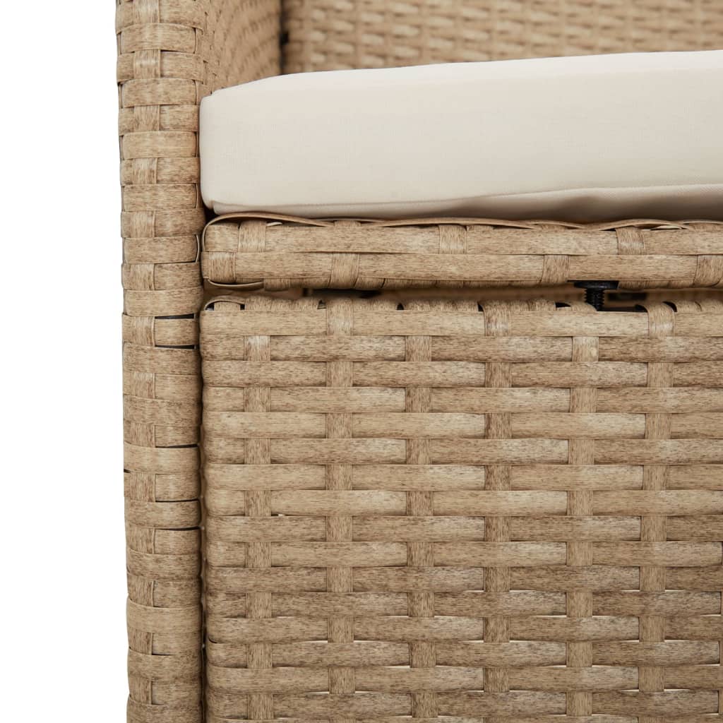 Set da Pranzo da Giardino 5 pz con Cuscini Beige in Polyrattan | homemem39