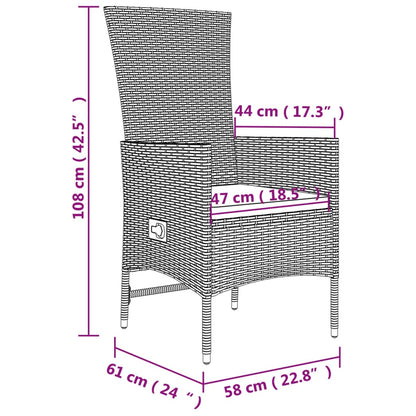 Set da Pranzo da Giardino 5 pz con Cuscini Beige in Polyrattan | homemem39