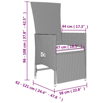 Set da Pranzo da Giardino 5 pz con Cuscini Beige in Polyrattan - homemem39