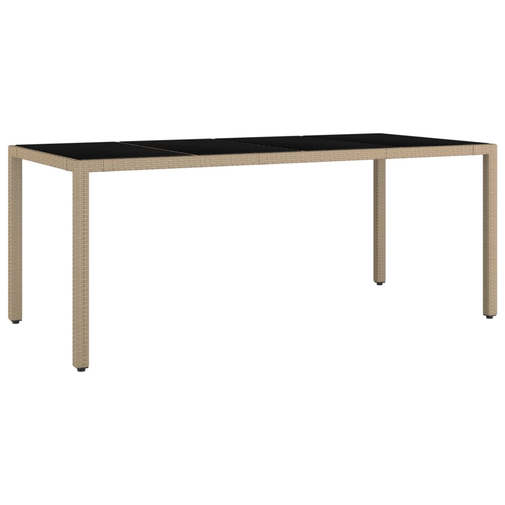 Set da Pranzo da Giardino 7 pz con Cuscini Beige in Polyrattan | homemem39