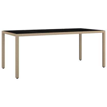 Set da Pranzo da Giardino 7 pz con Cuscini Beige in Polyrattan | homemem39