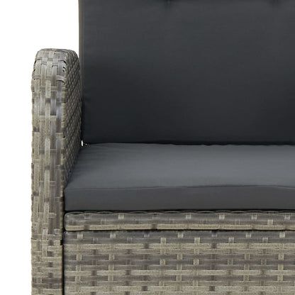 Set da Pranzo da Giardino 5 pz con Cuscini in Polyrattan Grigio - homemem39