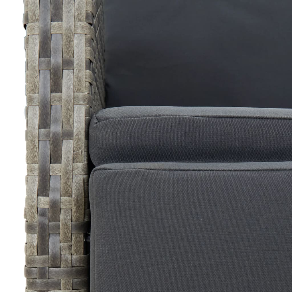 Set da Pranzo da Giardino 5 pz con Cuscini in Polyrattan Grigio | homemem39