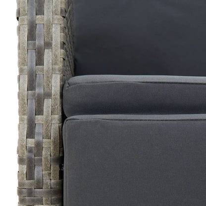 Set da Pranzo da Giardino 5 pz con Cuscini in Polyrattan Grigio | homemem39