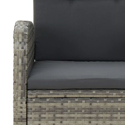 Set da Pranzo da Giardino 7 pz con Cuscini in Polyrattan Grigio | homemem39