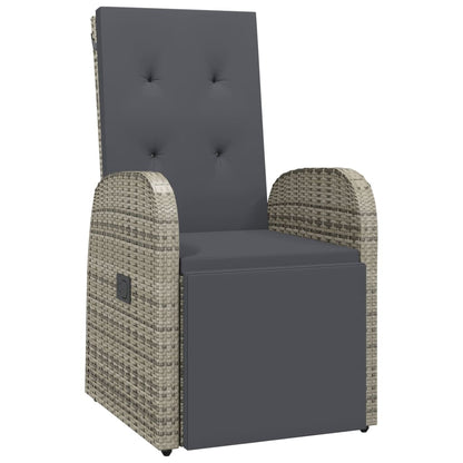 Set da Pranzo da Giardino 7 pz con Cuscini in Polyrattan Grigio | homemem39