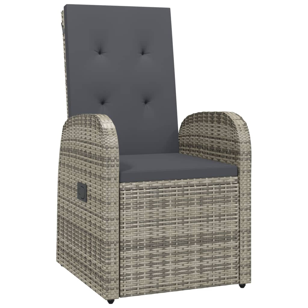 Set da Pranzo da Giardino 9 pz con Cuscini in Polyrattan Grigio | homemem39