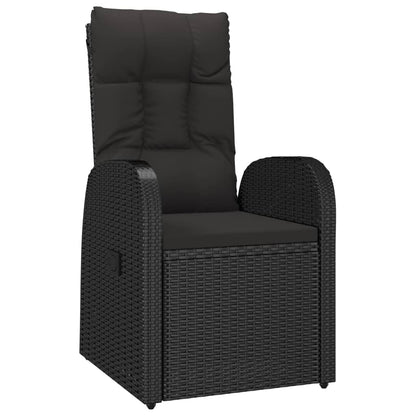 Set da Pranzo da Giardino 5 pz Nero con Cuscini in Polyrattan | homemem39