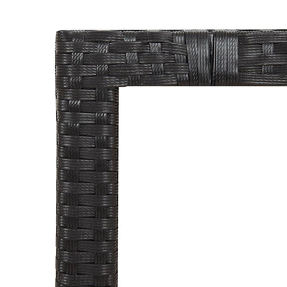 Set Pranzo Giardino 5pz Nero Polyrattan Legno Massello Acacia | homemem39
