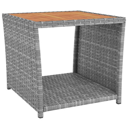 Set Mobili Giardino 3pz Grigio Polyrattan Legno Massello Acacia | homemem39