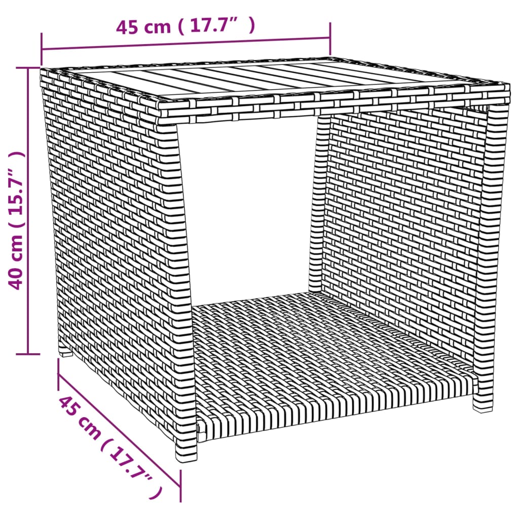 Set Mobili Giardino 3pz Grigio Polyrattan Legno Massello Acacia | homemem39
