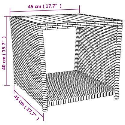 Set Mobili Giardino 3pz Grigio Polyrattan Legno Massello Acacia | homemem39