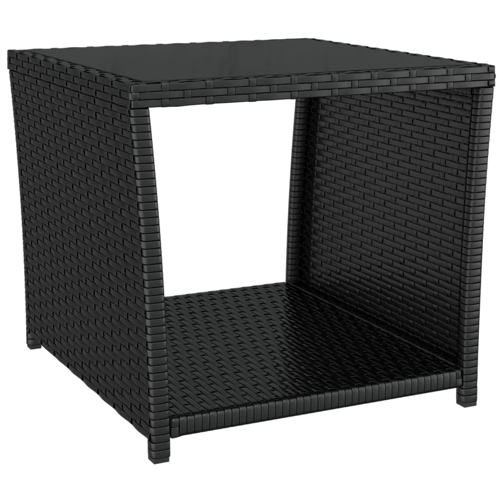 Set Mobili da Giardino 3 pz Nero Polyrattan e Acciaio | homemem39