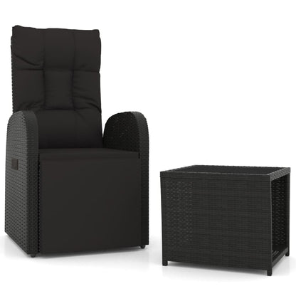 Set Mobili da Giardino 2 pz Nero Polyrattan e Acciaio | homemem39
