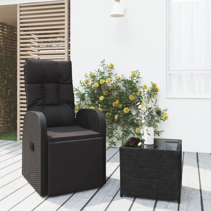 Set Mobili da Giardino 2 pz Nero Polyrattan e Acciaio | homemem39