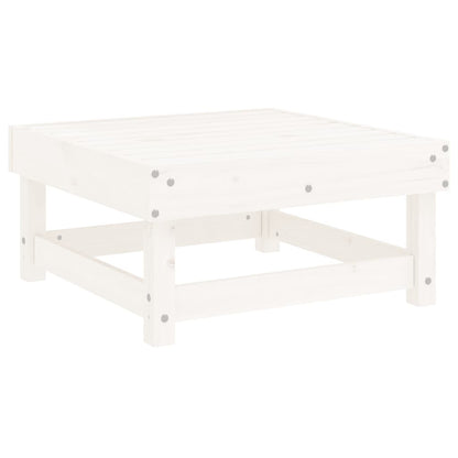 Poggiapiedi da Giardino con Cuscino Legno Massello Pino Bianco - homemem39