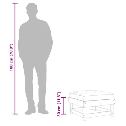 Poggiapiedi da Giardino con Cuscino in Legno Impregnato di Pino - homemem39