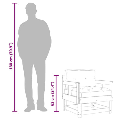 Sedie da Giardino con Cuscini 2pz Legno Massello di Pino Bianco - homemem39
